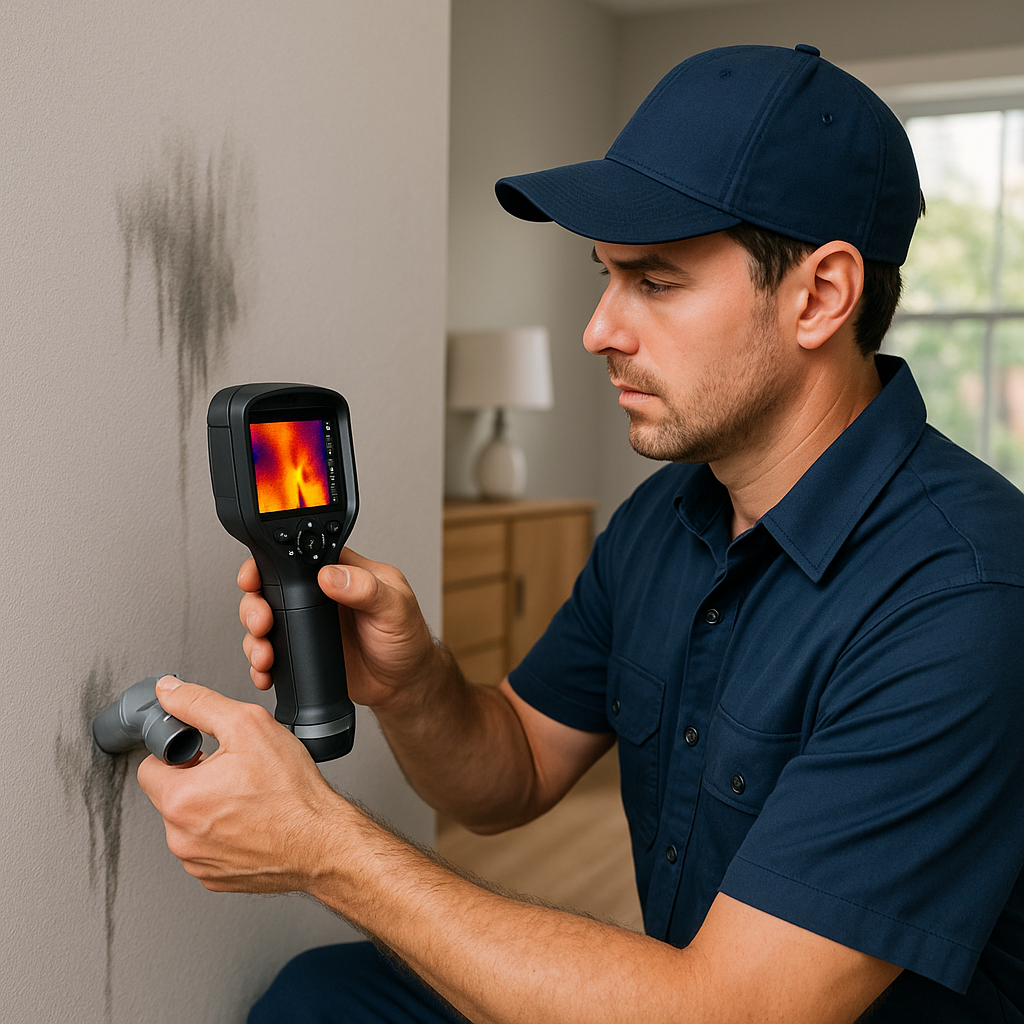 plumber detecting a leak