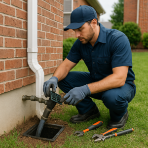 plumber working outdoors