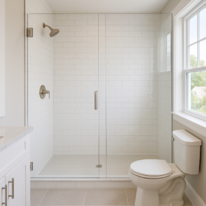 newly installed shower