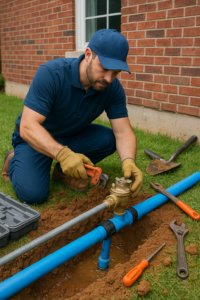 repairing a water line