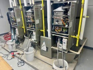 gas line installation near a water heater