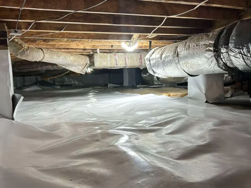 Encapsulated crawl space under a home