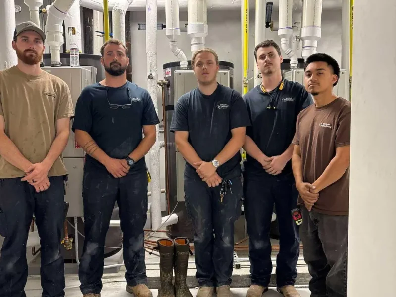 Ethical Plumbing crew in a hotel mechanical room