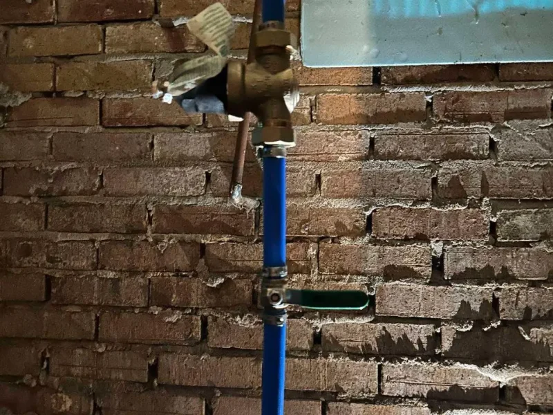 New pressure reducing valve on a home's main water line