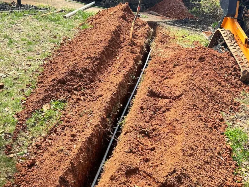 Trench dug for a new main water line