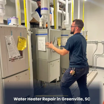 plumber repairing a water heater